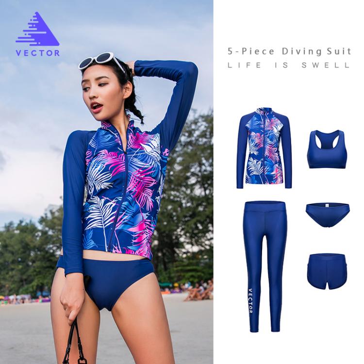 all in one place בגדי נשים VECTOR Super Strech Surfing Diving Rash Guards for Women Swimming Rowing Sailing Surfing Rashguards Wetsuit 5 Piece Swimwear