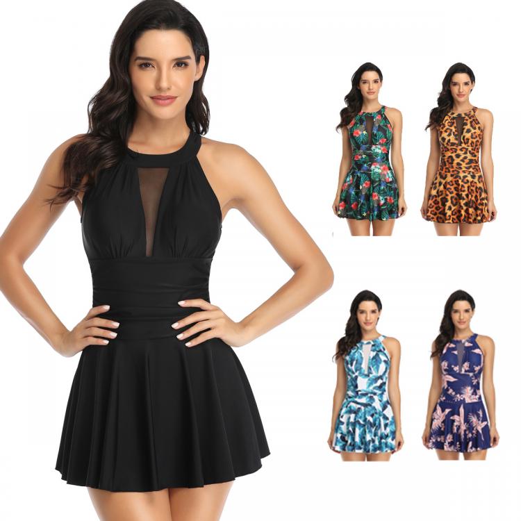 all in one place בגדי נשים Ladies Swimwear Plus Size Sexy Beach Skirt Bikini Outdoor Summer Print Dress Beach Suit Mini Robe Plus Size One-piece Swimsuit