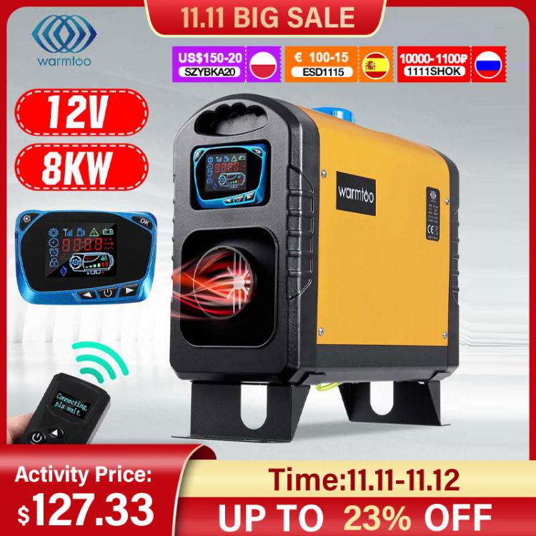 all in one place אלקטרוניקה Warmtoo 12V 8KW Car Heater All in One Heating Diesel Air Heater Single Hole LCD Monitor Parking Warmer Quick Heat For Truck Bus