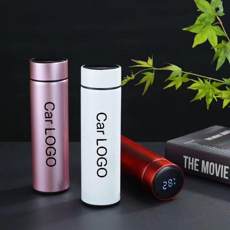 all in one place אלקטרוניקה 500ML Thermos Mug LED Temperature Display car logo Stainless Steel Water Cup Custom Logo For Toyota rav4 camry verso prius prado