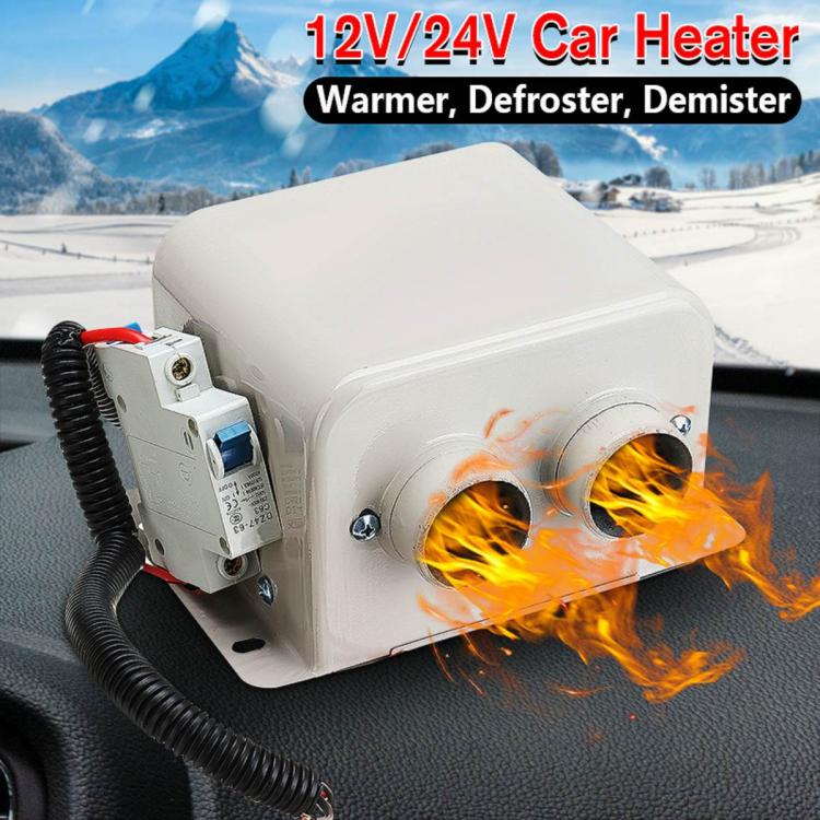 all in one place אלקטרוניקה 12V/24V 500W/800W Car Heater 2 Hole Heating Defroster Demister Car Electric Heater Heating Fan Winter Windshield Defogger Dryer