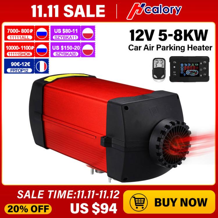 all in one place אלקטרוניקה 12V 5-8KW LCD Monitor Air Diesels Fuel Heater Single Hole 5KW For Boats Bus Car Heater With Remote Control and Silencer For Free