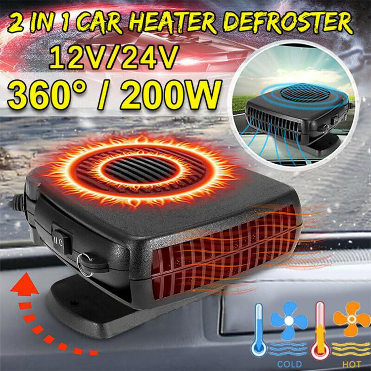 all in one place אלקטרוניקה 12/24V 200W Portable Auto Car Heater Defroster Demister Electric Heater Windshield 360 Degree Rotation ABS Heating Cooling Fan