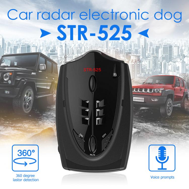 all in one place אלקטרוניקה STR-525 Car Radar Detector English Russian Thai Voice radar detector Vehicle V7 Speed Alarm Systems & Security Radar Detectors