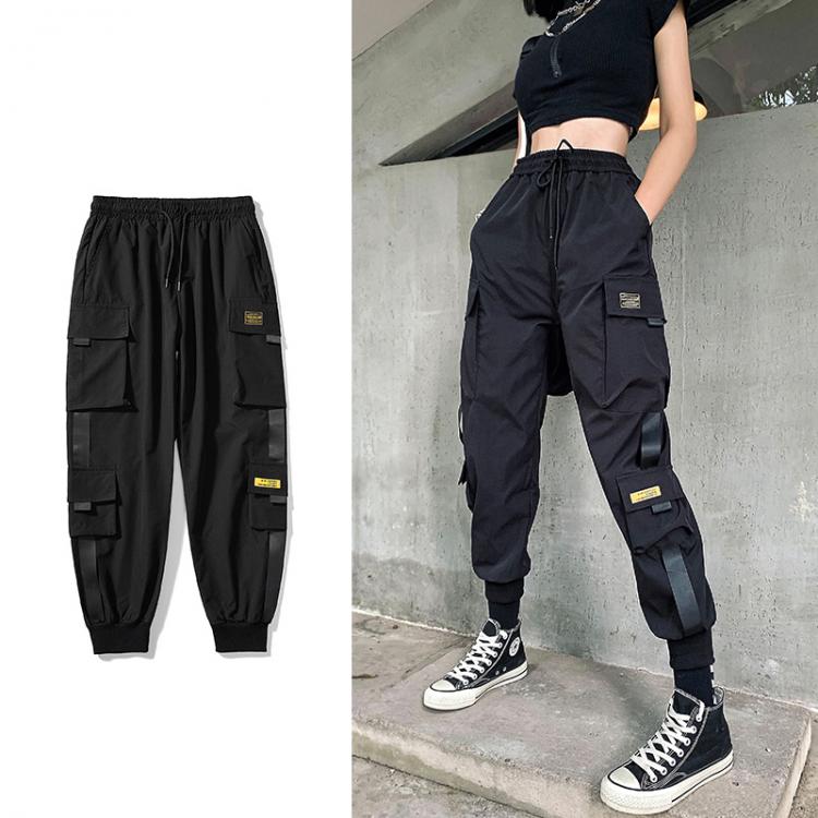 all in one place בגדי נשים Streetwear Black Pants Women Korean Style Elastic Waist Sweatpants Baggy Pants Summer Autumn Hip Hop Harajuku Trousers Women