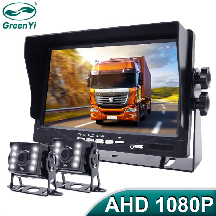 all in one place אלקטרוניקה GreenYi High Definition AHD 1920*1080 Truck Backup Starlight Night Vision Camera 7 inch Car Reverse Monitor For Bus Vehicle