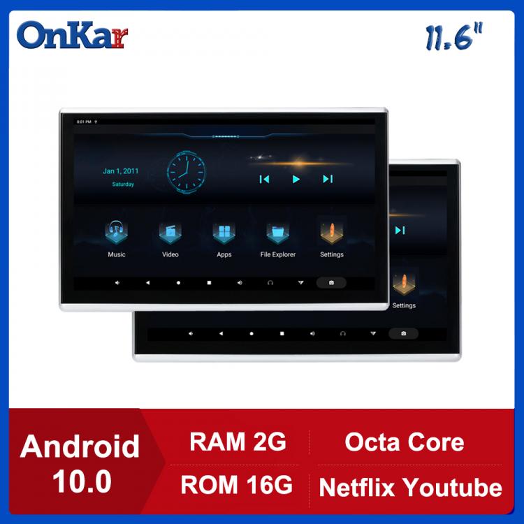 all in one place אלקטרוניקה ONKAR Car Center Screen 11.6 Inch Android 10 Headrest Monitor 4K Screen Video HDMI IN/ Out Screen Mirror FM Bluetooth SD USB