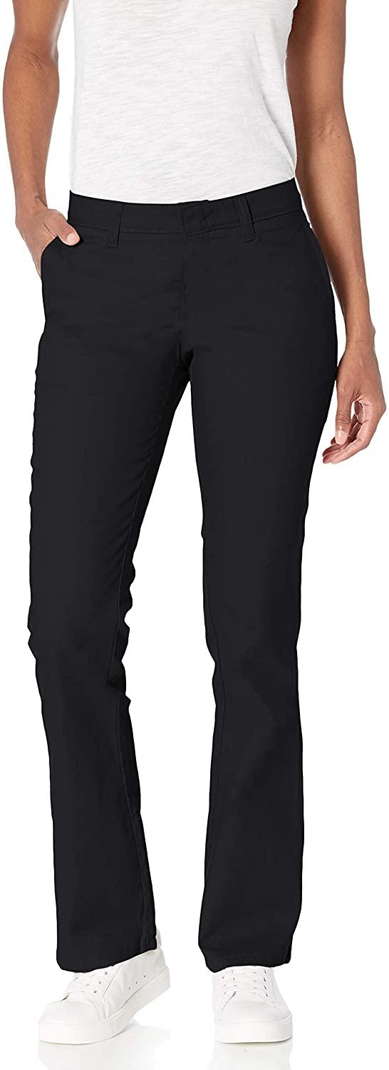 all in one place בגדי נשים Dickies Women's Flat Front Stretch Twill Pant Slim Fit Bootcut