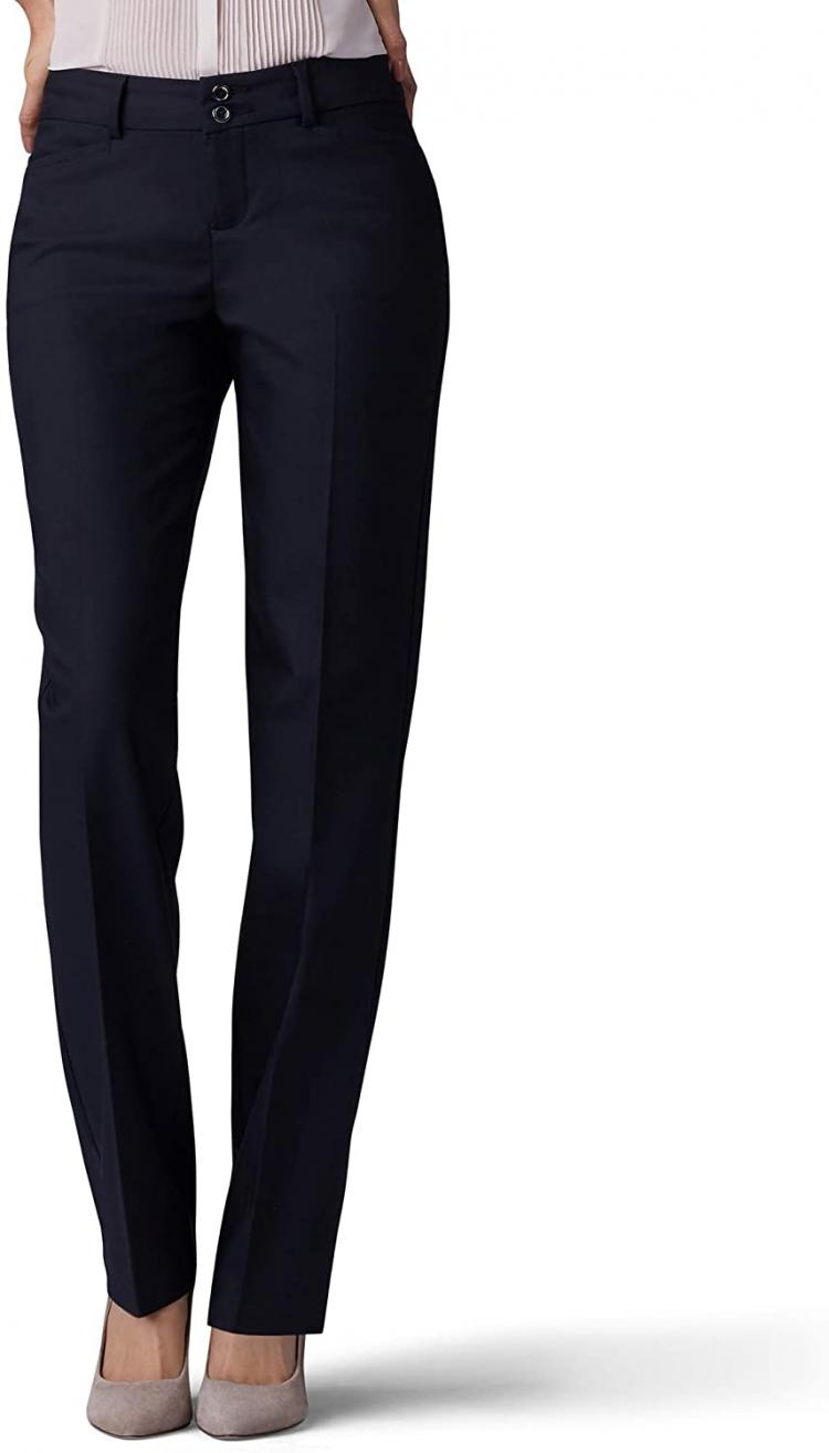 all in one place בגדי נשים Lee Women's Secretly Shapes Regular Fit Straight Leg Pant