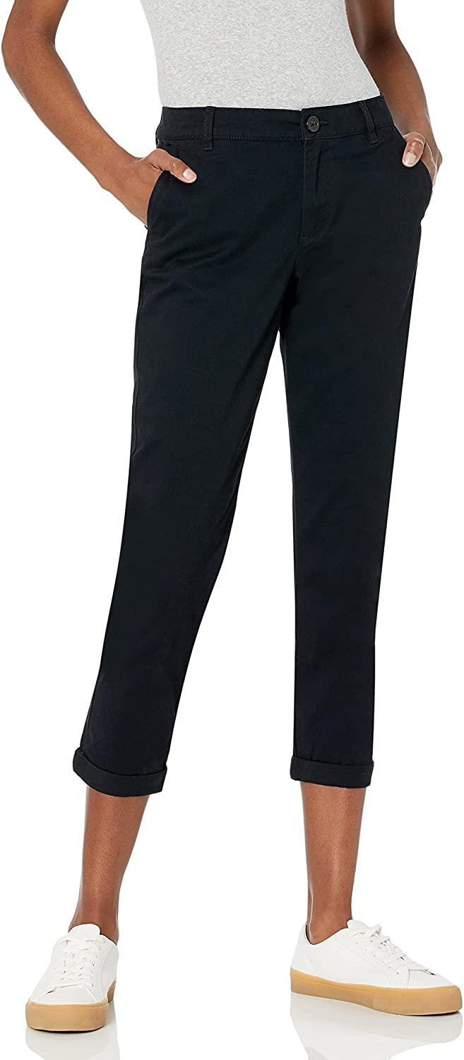 all in one place בגדי נשים Amazon Essentials Women's Cropped Girlfriend Chino Pant (Available in Plus Size)