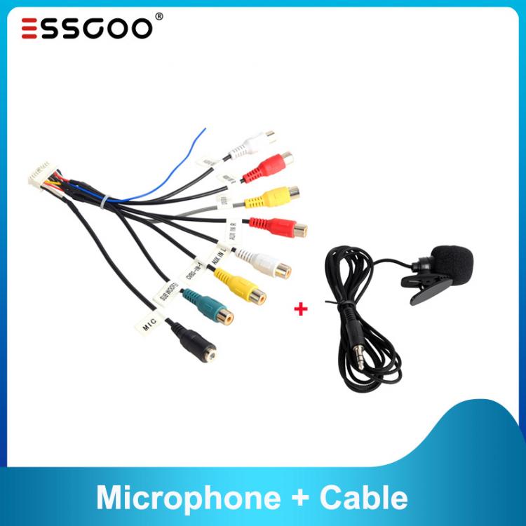 all in one place אלקטרוניקה RCA Cable for Essgoo Android Car Radio to Connect Microphone Subwoofer 3.5mm Mic