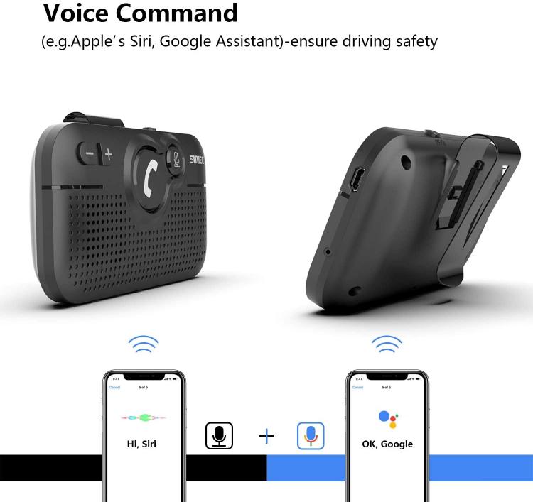 all in one place אלקטרוניקה SUNITEC Handsfree Wireless Bluetooth Car Kits for Phone - Bluetooth 5.0 Speakerphone AUTO Power ON with Motion Sensor