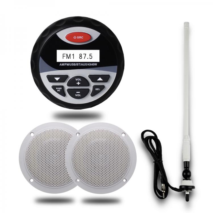 all in one place אלקטרוניקה Waterproof Marine Bluetooth Audio Stereo Radio Player +1pair 4 inch Waterproof Speakers For Boat ATV SPA Golf Cart+FM AM Antenna