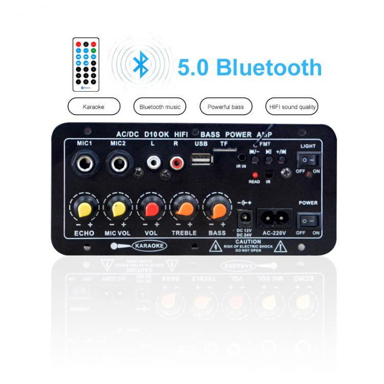 all in one place אלקטרוניקה AC 220 V 12v 24v Digital power amplifier Bluetooth Stereo  Amplifier Board Subwoofer Dual Microphone Amplifiers car accessories