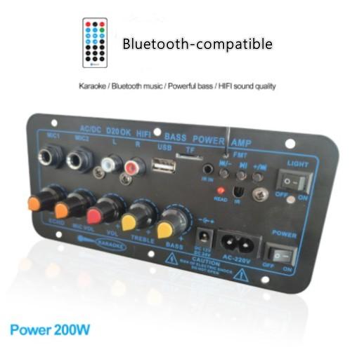 all in one place אלקטרוניקה 12V 24V Digital Bluetooth-compatible Stereo Amplifier Board Subwoofer Dual Microphone Karaoke Amplifiers For 8-12 Inch Speaker