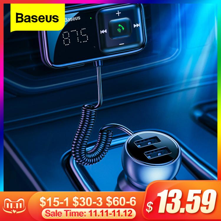 all in one place אלקטרוניקה Baseus Car FM Transmitter Bluetooth-compatible 5.0 USB Car Charger AUX Handsfree Wireless Kit Auto Radio Modulator MP3 Player