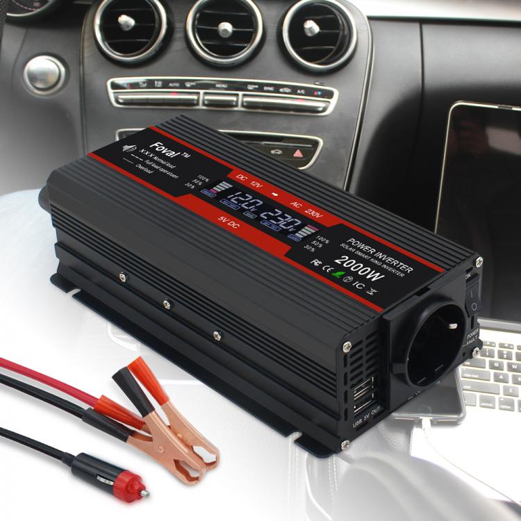 all in one place אלקטרוניקה LCD display solor power inverter DC 12V/24V to AC 220V 230V 1500W/2000W/2600W black voltage converter EU socket auto accessories