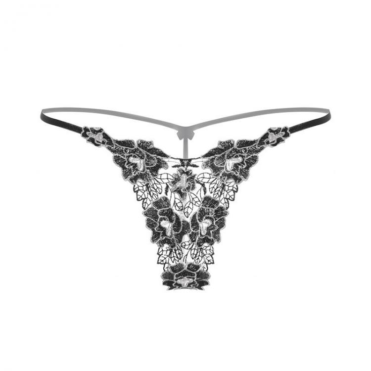 all in one place בגדי נשים Girl's Fashion Sexy Underwear Sexy Underwear Embroidery Rose Thong Ladies Transparent T Pants Sexy Underwear Hollow Panties