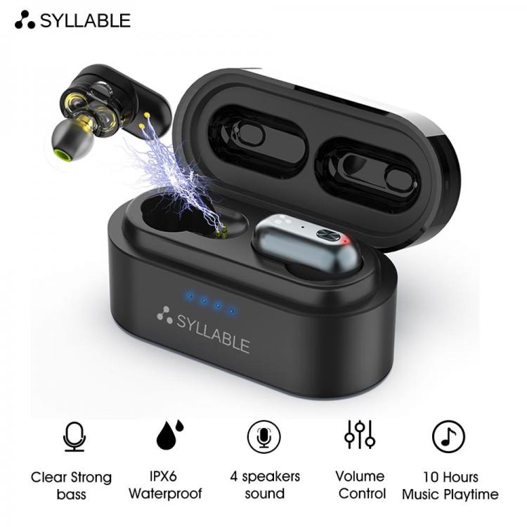 all in one place ביתית Original SYLLABLE S101 TWS bass earphones wireless headset noise reduction SYLLABLE Volume control earbuds Bluetooth-compatible