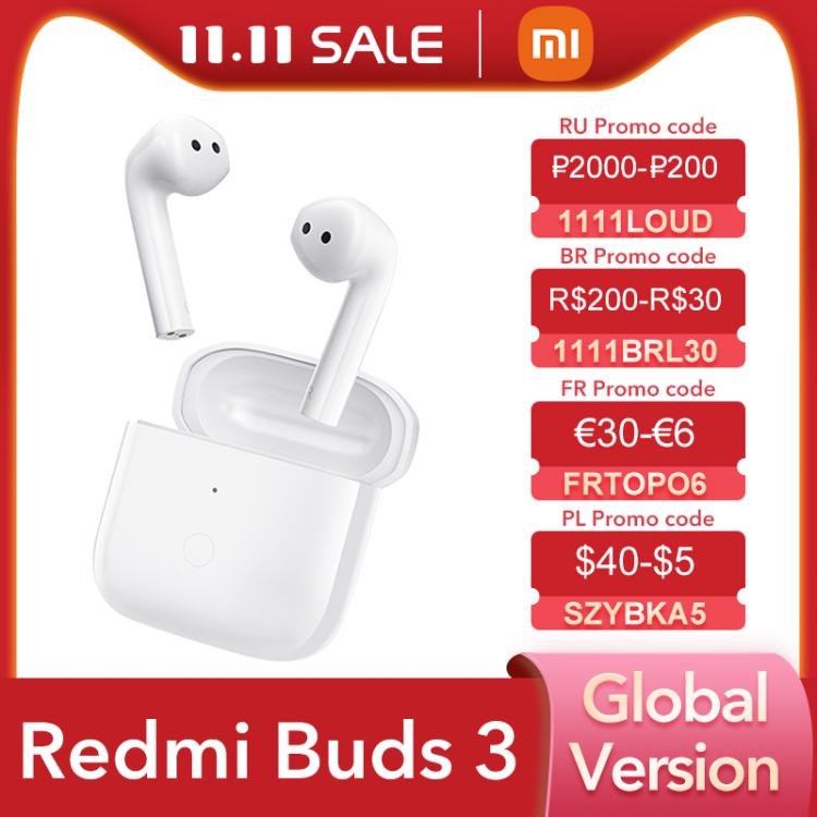 all in one place ביתית Global version Xiaomi Redmi Buds 3 TWS Wireless Bluetooth Earphone Dual Mic Noise Cancellation Earbuds QCC 3040 IP54