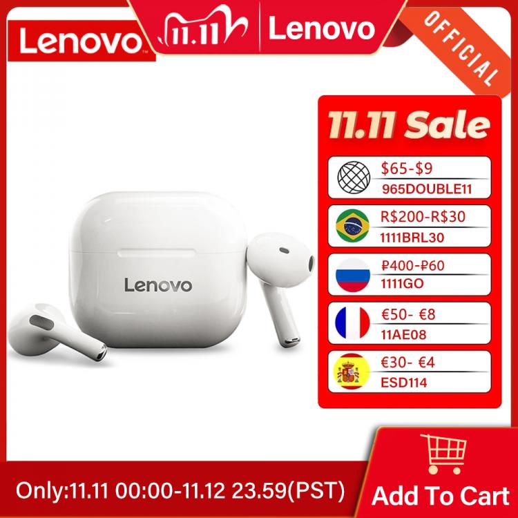 all in one place ביתית Original Lenovo LP40 wireless headphones TWS Bluetooth Earphones Touch Control Sport Headset Stereo Earbuds For Phone Android