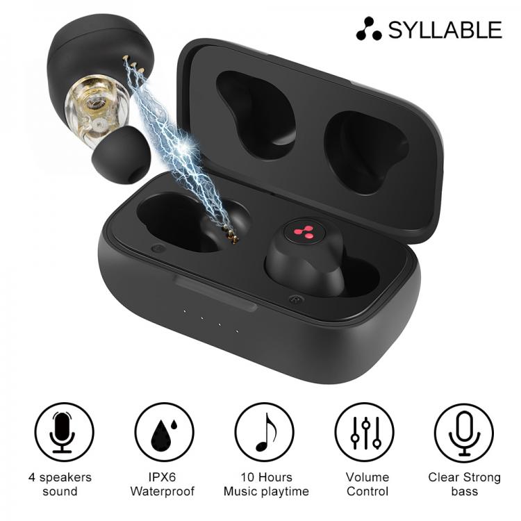 all in one place ביתית SYLLABLE S115 Strong bass TWS wireless headset noise reduction for music QCC3020 Chip of SYLLABLE S115 wireless sport Earphones