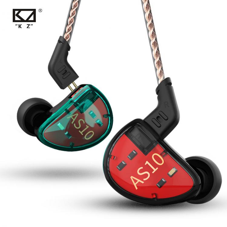 all in one place ביתית KZ AS10 5BA Noise Cancelling Headset Sport Balanced Armature Driver in ear Monitor Earphone for Phones HIFI Bass Music Earbuds