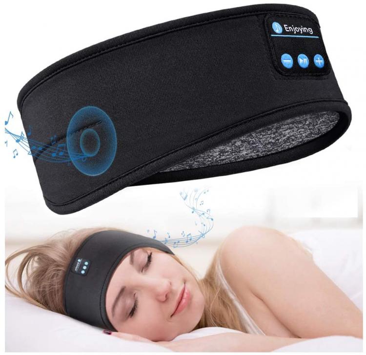 all in one place ביתית Bluetooth Sleeping Headphones Sports Headband Thin Soft Elastic Comfortable Wireless Music Earphones Eye Mask for Side Sleeper