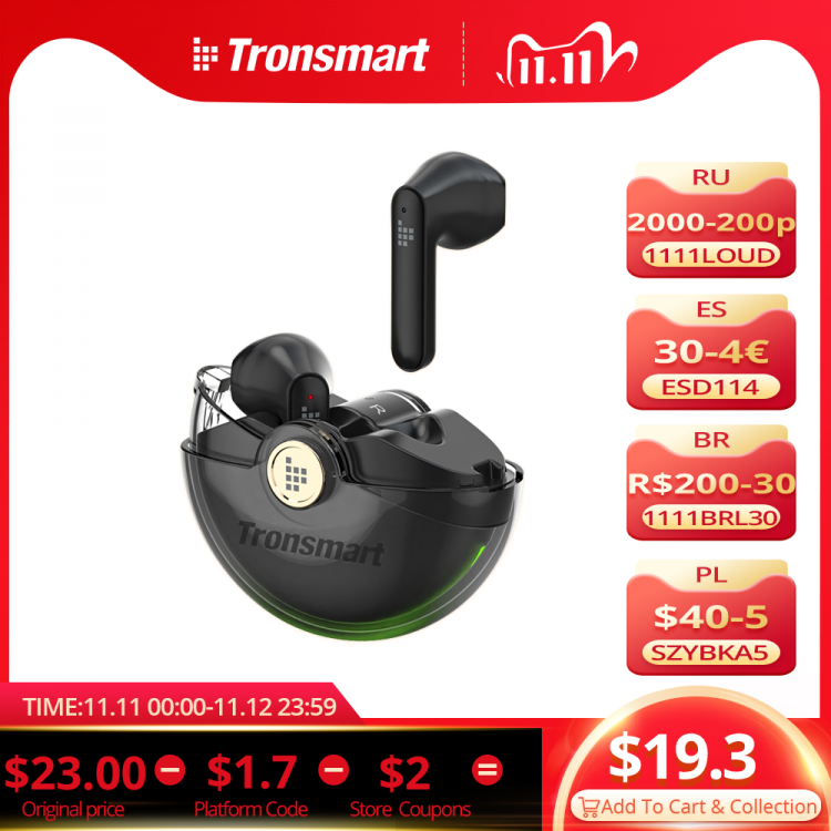all in one place ביתית Tronsmart Battle Wireless Earphones Gaming Bluetooth Headphone with Ultra-Low Latency,20-hour Playtime,support Music/Gaming mode