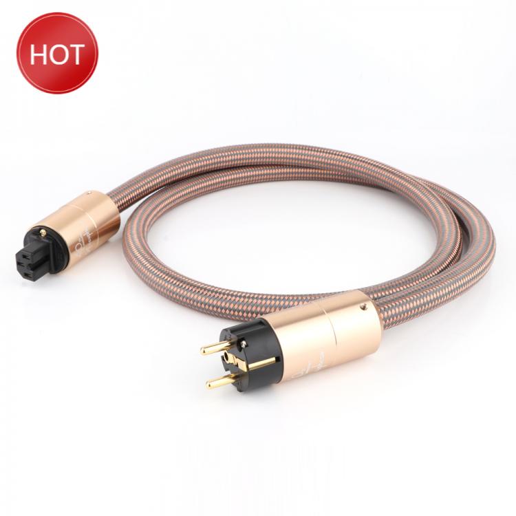 all in one place ביתית hot selling   HI End Schuko Power Cord CD Amplifier Amp EU Power Plug Cable HIFI AC Mains Power CableEU Schuko Power Iine