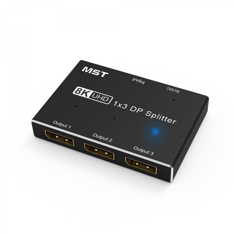 all in one place ביתית DisplayPort Splitter 1 in 3 Out 8K@30Hz 4K@144Hz DP 1.4 Triple Splitter MST SST Hub Adapter 1*3 Port for 3 Ultra HD Display Port