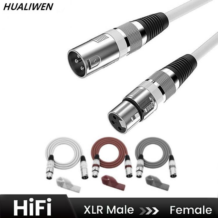 all in one place ביתית HUALIWEN XLR Cable Male To Female M/F 3Pin OFC Audio Cable Foil+Braided Shielded For Microphone Mixer Amplifier 1m 2m 3m 5m 10m