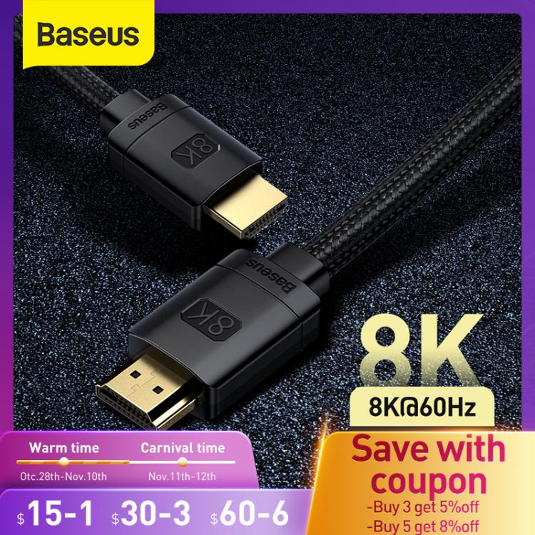 all in one place ביתית Baseus HDMI-Compatible Cable for Xiaomi Mi Box 48Gbps Digital for PS5 PS4 8K 2.1 4K 2.0 HDMI-Compatible Splitter 8K/60Hz Cables