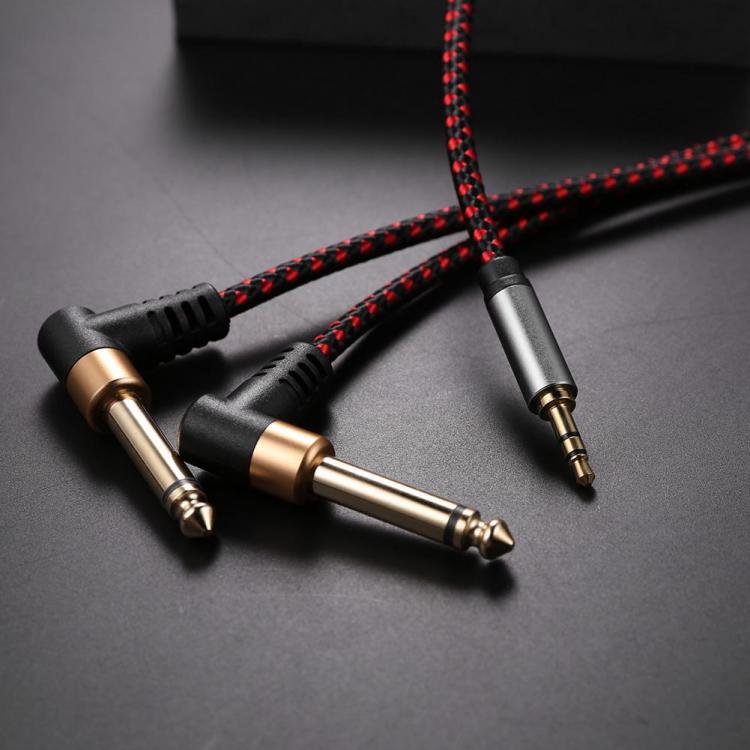 all in one place ביתית Audio Cable Angled Mini Jack 3.5 to Dual 1/4" Jack for TV PC Speaker Amplifier 3.5mm to 2*6.35 OFC Cable