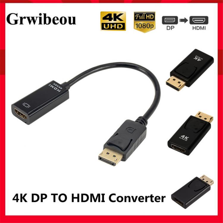 all in one place ביתית 4K DisplayPort to HDMI-compatible Adapter Converter Display Port Male DP to Female HD TV Cable Adapter Video Audio For PC TV