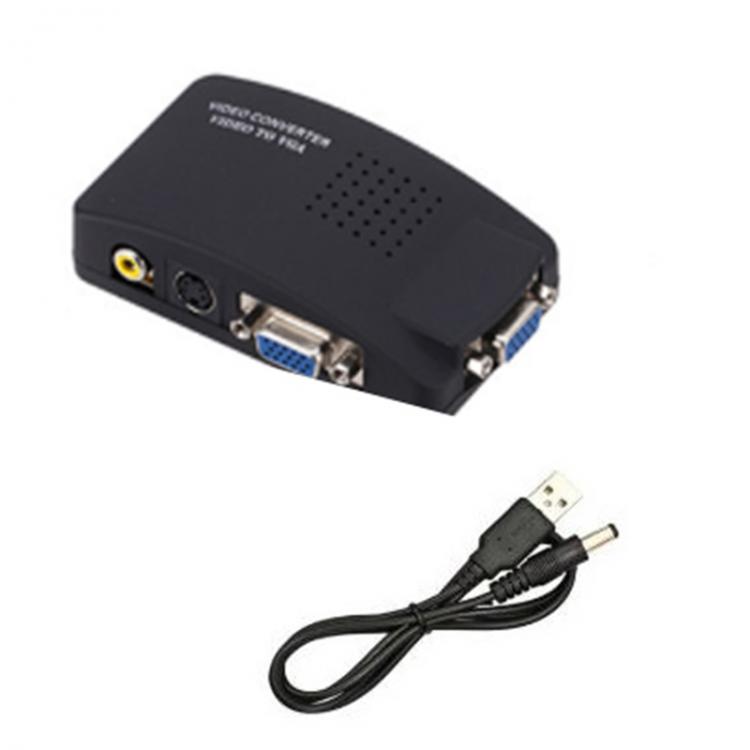 all in one place ביתית AV to VGA Adapter RCA VGA Converter PC RCA Composite S-Video AV Input to PC VGA LCD Output Converter Switch Box