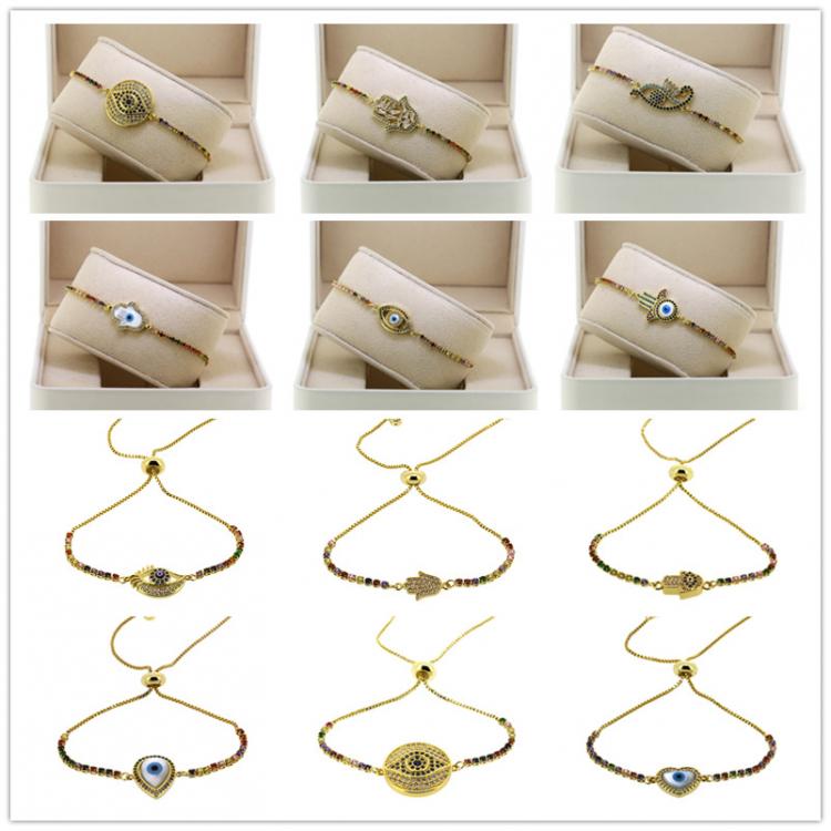all in one place אביזרי נשים 2021 Trendy Evil Eye Bracelet Turkish Multi Styles CZ Zirconia  Jewelry Bohemian Friendship Crystal Bracelets For Party Gift