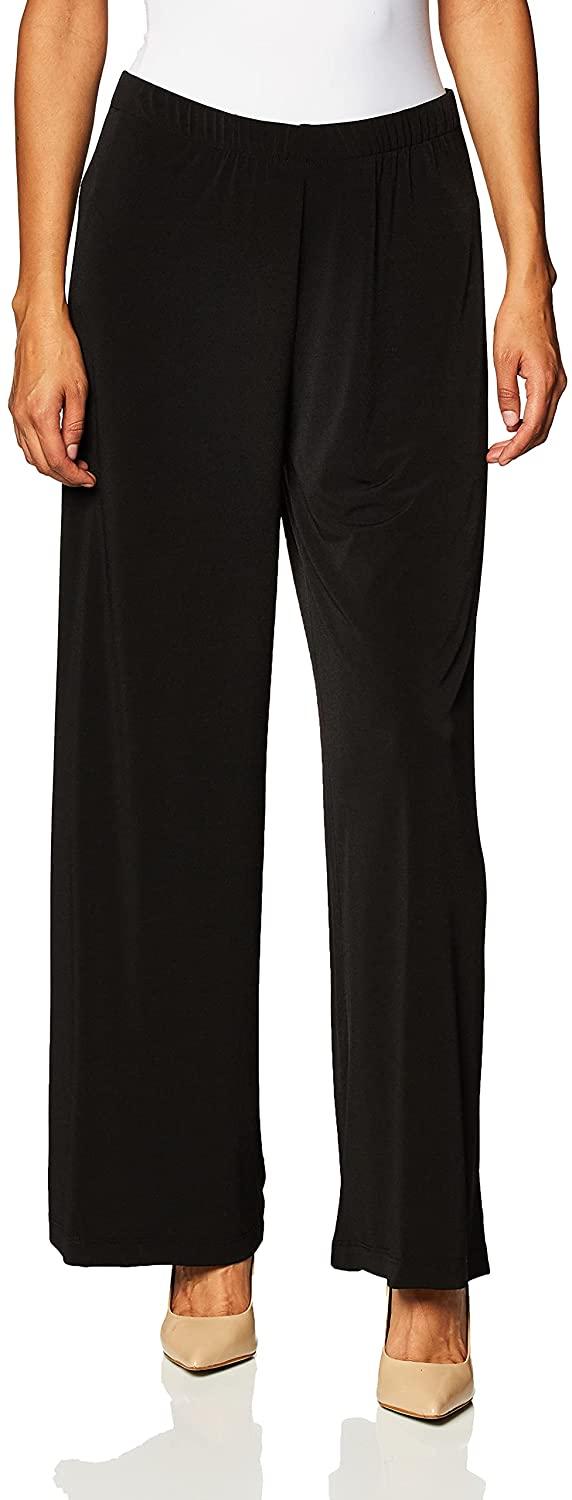 all in one place בגדי נשים AGB Women's Soft Knit Palazzo Wide Leg Pant (Petite, Standard and Plus Sizes)