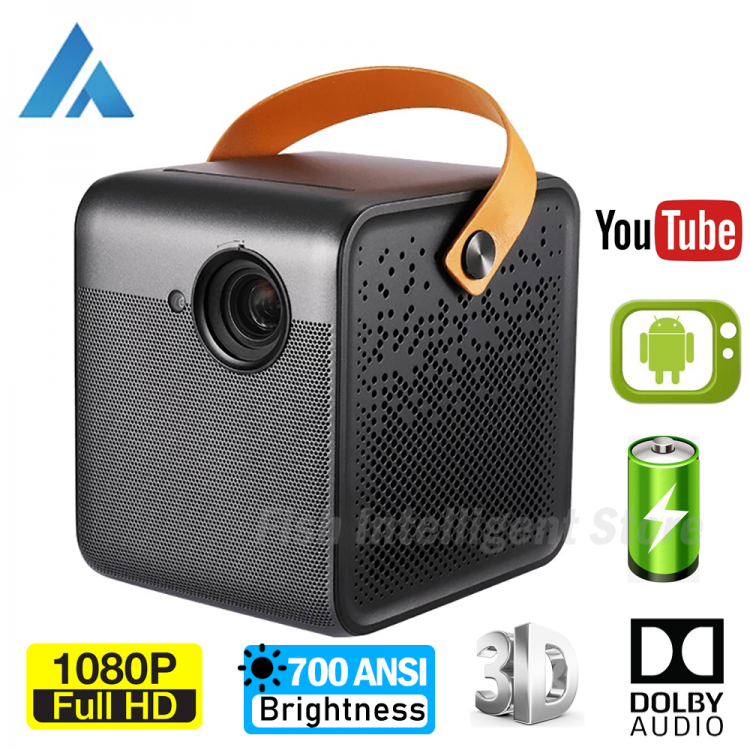 all in one place ביתית Xiaomi Fengmi Smart 1080P Projector TV 700ANSI Lumens Android Wifi Support 4K Built-in Battery Dolby Audio Home Theater Beamer