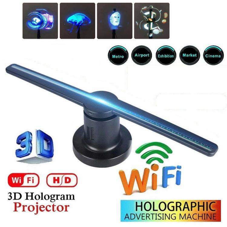 all in one place ביתית 3d fan Hologram projector Advertising Display hologram Fan Holographic Imaging lamp 3d Display Advertising logo Light EU PLUG