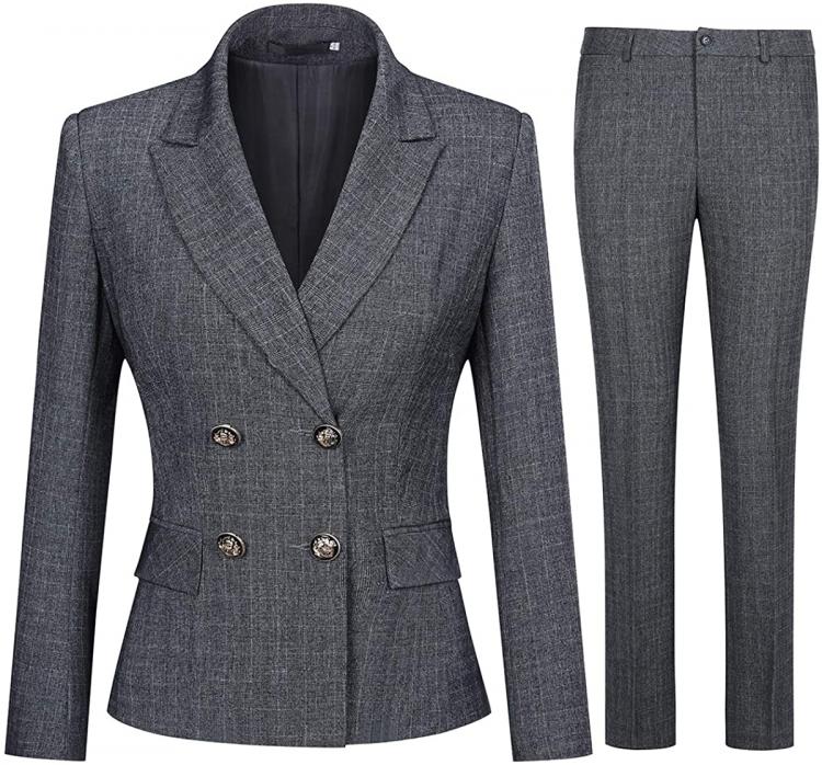 all in one place בגדי נשים Women's 2 Piece Slim Fit Work Suit Set Two Button Blazer and Pants