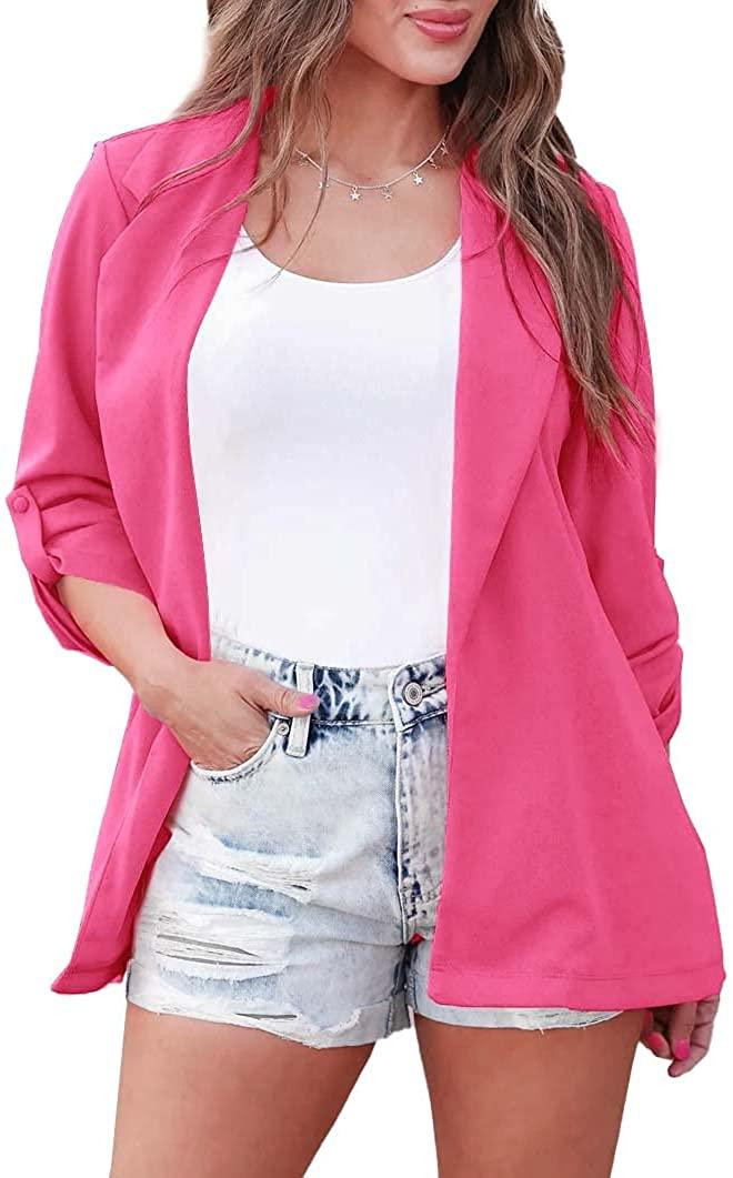 all in one place בגדי נשים Imily Bela Womens Casual Blazers Long Sleeve Lapel Open Front Work Office Blazer Jacket with Pockets