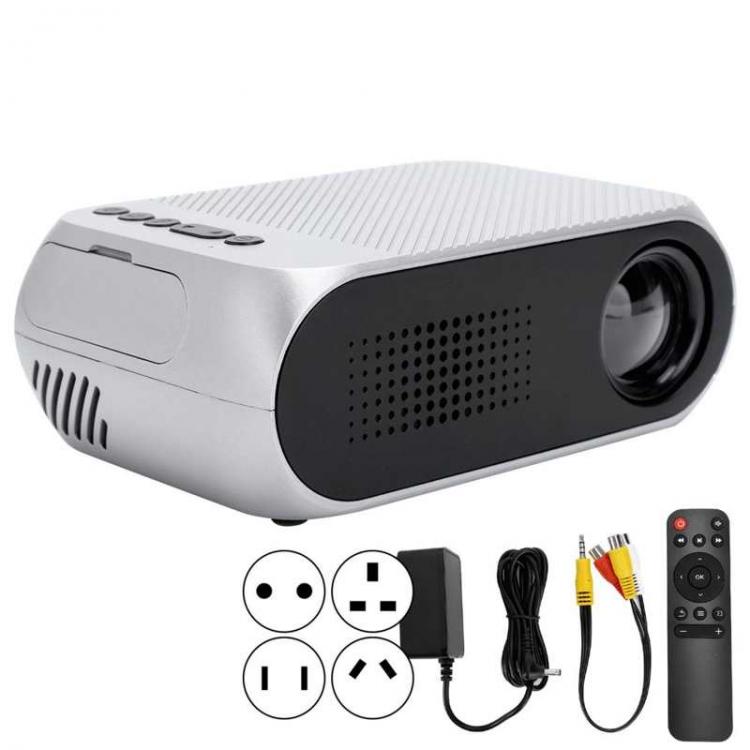 all in one place ביתית Mini Projector Silver Micro Portable 1080P LED Multi-Function for Home Theater Support Chinese English and other 23 languages