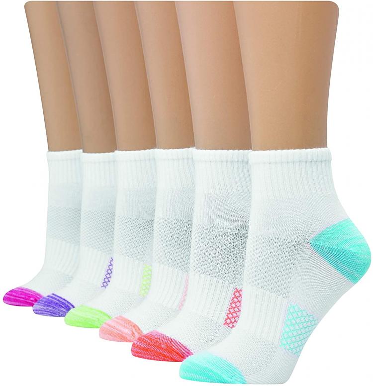 all in one place בגדי נשים Hanes womens Hanes Women's 6-pair Lightweight Breathable Ventilation Ankle Socks