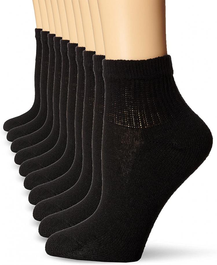 all in one place בגדי נשים Hanes Women's 10-Pair Value Pack Ankle Socks