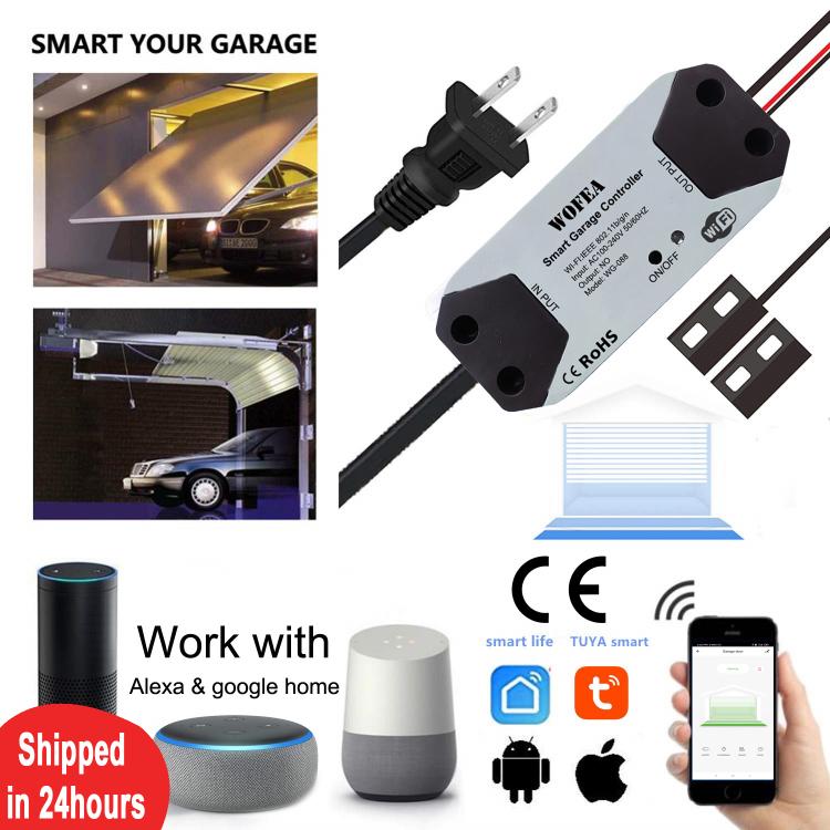 all in one place ביתית Wofea WiFi Switch Smart Garage Door Opener Controller Work With Alexa Echo Google Home SmartLife/Tuya APP Control No Hub Require