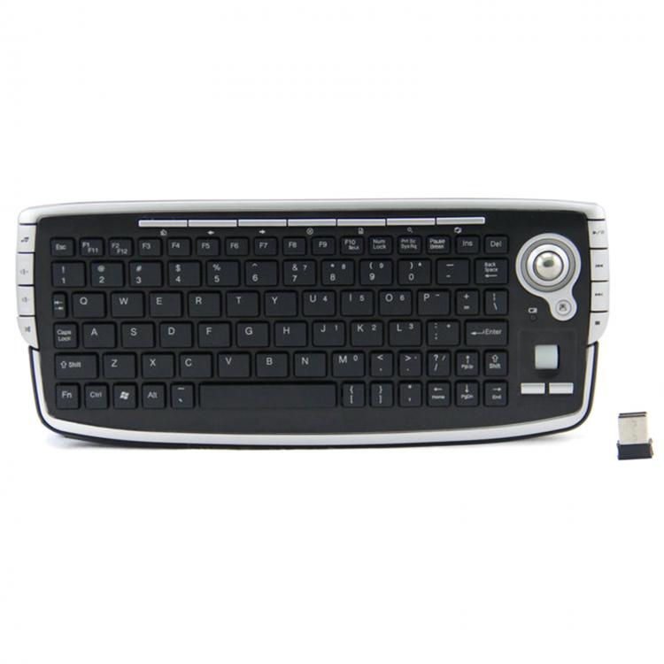 all in one place ביתית 2.4GHz Portable Keyboard With 1000DPI Trackball Optical Mouse Portable Compact Wireless Keyboard Office Meeting Keyboard