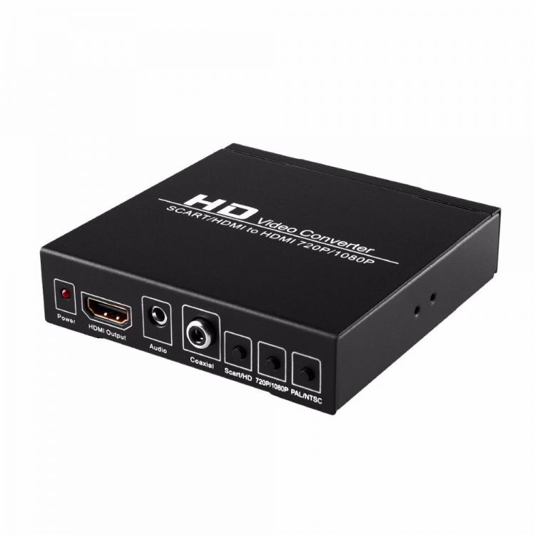 all in one place ביתית SCART HDMI to HDMI Converter Full HD 1080P Digital High Definition Video Konverter EU/US Power Plug Adapter For HDTV HD
