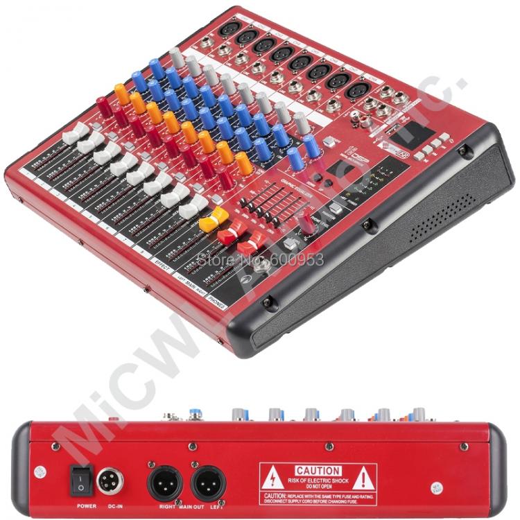 all in one place ביתית High Quality Pro Radio Bluetooth Microphone dial Digital Effect Mixer Mixing sound console USB MP3 48V DJ Recording Studi 8 CH