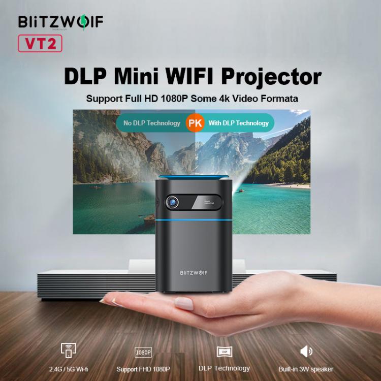 all in one place ביתית BlitzWolf BW-VT2 DLP Mini Projector WIFI 1080P 2.4G / 5G WIFI Wireless Projection Hand Cinema Movie 4K Video Mini Led Projector